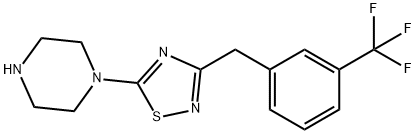 1-(3-{[3-(trifluoromethyl)phenyl]methyl}-1,2,4-thiadiazol-5-yl)piperazine 结构式