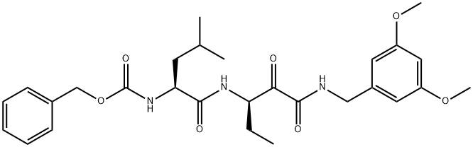 benzyl ((S)-1-(((R)-1-((3,5-dimethoxybenzyl)amino)-1,2-dioxopentan-3-yl)amino)-4-methyl-1-oxopentan-2-yl)carbamate 结构式