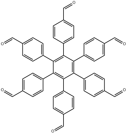 均六(4-醛基苯基)苯 结构式