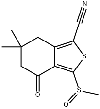 6,6-二甲基-3-(甲基亚磺酰基)-4-氧代-4,5,6,7-四氢苯并[C]噻吩-1-甲腈 结构式