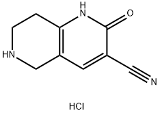 2-氧代-1,2,5,6,7,8-六氢-1,6-萘啶-3-甲腈盐酸盐 结构式
