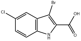 3-溴-5-氯-1H-吲哚-2-羧酸 结构式