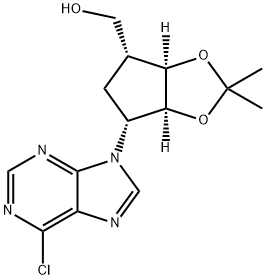 ((3aR,4R,6R,6aS)-6-(4-chloro-7H-pyrrolo[2,3-d]pyrimidin-7-yl)-2,2-dimethyl-tetrahydro-3aH-cyclopenta[d][1,3]dioxol-4-yl)methanol 结构式