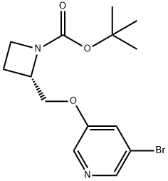 (S)-TERT-BUTYL 2-(((5-BROMOPYRIDIN-3-YL)OXY)METHYL)AZETIDINE-1-CARBOXYLATE 结构式