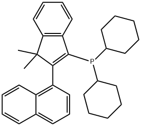 2-萘基-3-(1,1-二甲基)茚基二环己基膦 结构式