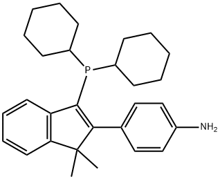 4-[3-(dicyclohexylphosphino)-1,1-dimethyl-1H-inden-2-yl]Benzenamine 结构式