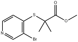 2-[(3-bromo-4-pyridinyl)thio]-2-methyl-Propanoic acid methyl ester 结构式