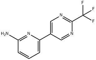 6-(2-(trifluoromethyl)pyrimidin-5-yl)pyridin-2-amine 结构式