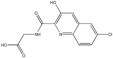 Glycine, N-[(6-chloro-3-hydroxy-2-quinolinyl)carbonyl]- 结构式