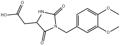 2-{1-[(3,4-dimethoxyphenyl)methyl]-2,5-dioxoimidazolidin-4-yl}acetic acid 结构式