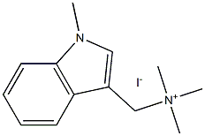 1H-Indole-3-methanaminium, N,N,N,1-tetramethyl-, iodide 结构式