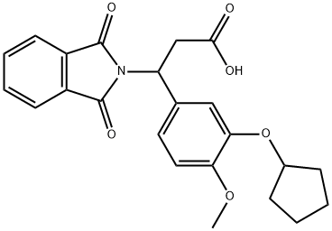 3-(3-(环戊氧基)-4-甲氧苯基)-3-(1,3-二氧亚基异二氢吲哚-2-基)丙酸 结构式