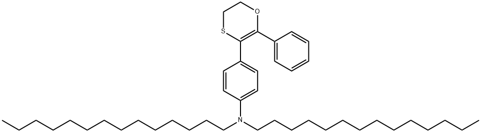 4-(2-苯基-5,6-二氢-1,4-氧硫杂环己二烯-3-基)-N,N-双十四烷基苯胺 结构式