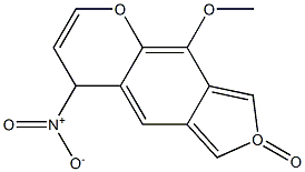 7H-Furo[3,4-g][1]benzopyran-7-one, 9-methoxy-4-nitro- (8CI 9CI) 结构式