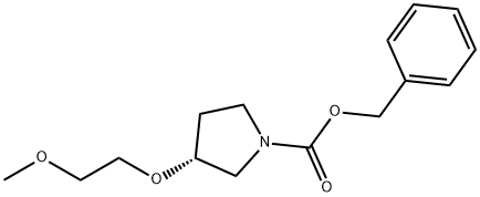 (R)-BENZYL 3-(2-METHOXYETHOXY) PYRROLIDINE-1-CARBOXYLATE 结构式