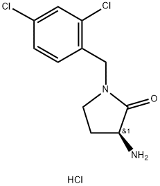 (S)-3-AMINO-1-(2,4-DICHLOROBENZYL) PYRROLIDIN-2-ONE HCL 结构式