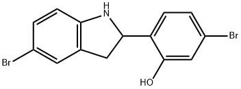5-溴-2-(5-溴二氢吲哚-2-基)苯酚 结构式