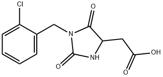 2-{1-[(2-Chlorophenyl)methyl]-2,5-dioxoimidazolidin-4-yl}acetic acid 结构式