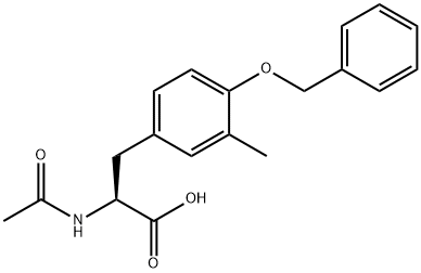 2-乙酰氨基-3-(4-苄氧基-3-甲基苯基)丙酸 结构式