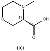 (3S)-4-甲基-吗啉-3-羧酸盐酸盐 结构式