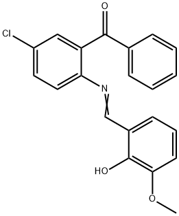 {5-chloro-2-[(2-hydroxy-3-methoxybenzylidene)amino]phenyl}(phenyl)methanone 结构式