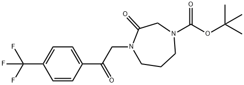 tert-Butyl 3-oxo-4-(2-oxo-2-(4-(trifluoromethyl)phenyl)ethyl)-1,4-diazepane-1-carboxylate 结构式