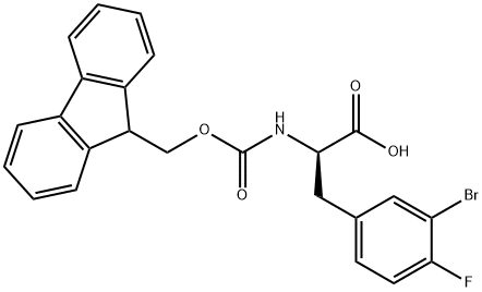 N-Fmoc-3-bromo-4-fluoro-D-phenylalanine 结构式