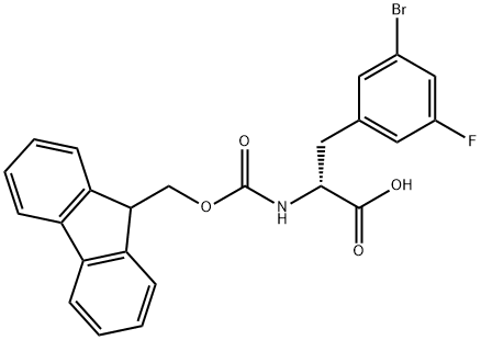 N-Fmoc-3-bromo-5-fluoro-D-phenylalanine 结构式