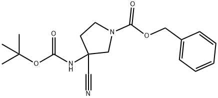 苄基3 - ((叔丁氧羰基)氨基)-3-氰基吡咯烷-1-羧酸酯 结构式