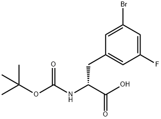 N-Boc-3-bromo-5-fluoro-D-phenylalanine 结构式