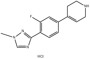 4-(3-氟-4-(1-甲基-1H-1,2,4-三唑-3-基)苯基)-1,2,3,6-四氢吡啶 盐酸盐 结构式