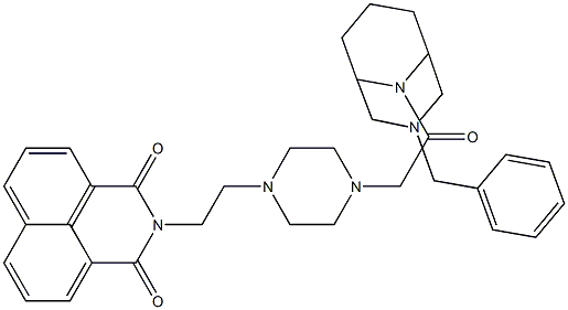 2-[2-[4-[2-(3-benzyl-3,9-diazabicyclo[3.3.1]nonan-9-yl)-2-oxoethyl]piperazin-1-yl]ethyl]benzo[de]isoquinoline-1,3-dione 结构式