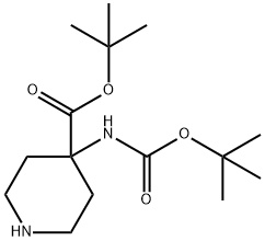 tert-butyl 4-{[(tert-butoxy)carbonyl]amino}piperidine-4-carboxylate 结构式