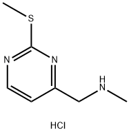 N-Methyl-1-(2-(methylthio)pyrimidin-4-yl)methanamine hydrochloride 结构式