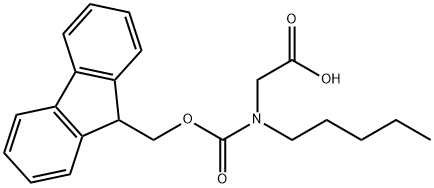 N-(((9H-芴-9-基)甲基氧基)羰)-N-戊基甘氨酸 结构式