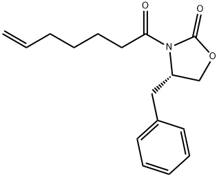 4S-benzyl-3-(6-heptenoyl)-oxazolidin-2-one 结构式