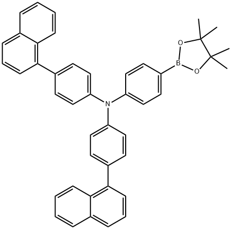 N,N-双[4-(1-萘基)苯基] -4-(4,4,5,5-四甲基-1,3,2-二氧硼杂环戊烷-2-基)苯胺 结构式