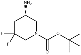 TERT-BUTYL (5S)-5-AMINO-3,3-DIFLUOROPIPERIDINE-1-CARBOXYLATE 结构式