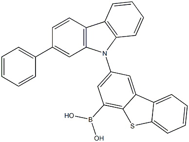 2-(2-苯基-9H-咔唑-9-基)二苯并噻吩-4-硼酸 结构式