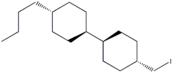 (反,反)-4'-丁基-4-碘甲基-1,1'-联环己烷 结构式