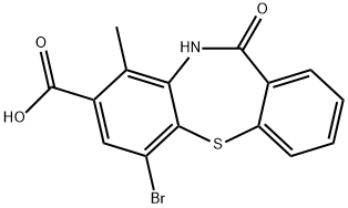 6-bromo-9-methyl-11-oxo-10,11-dihydrodibenzo[b,f][1,4]thiazepine-8-carboxylic acid 结构式