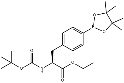 (S)-乙基 2-((叔-丁氧羰基)氨基)-3-(4-(4,4,5,5-四甲基-1,3,2-二噁硼戊环-2-基)苯基)丙酯 结构式