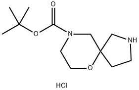 tert-butyl 6-oxa-2,9-diazaspiro[4.5]decane-9-carboxylate hydrochloride 结构式