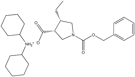 (3R,4S)-1-((苄氧基)羰基)-4-乙基吡咯烷-3-羧酸二环己胺盐 结构式