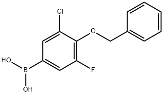 4-(苄氧基)-3-氯-5-氟苯基硼酸 结构式