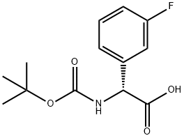 N-BOC-R-3-氟苯甘氨酸 结构式