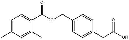 2-(4-(((2,4-二甲基苯甲酰基)氧基)甲基)苯基)乙酸 结构式