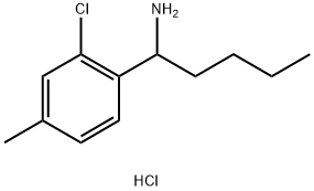 1-(2-chloro-4-methylphenyl)pentan-1-amine hydrochloride 结构式
