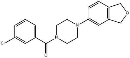 (3-chlorophenyl)(4-(1,3-dihydroisobenzofuran-5-yl)piperazin-1-yl)methanone 结构式