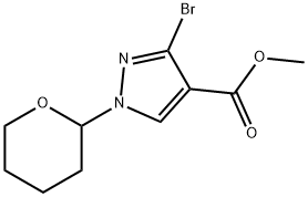 methyl 3-bromo-1-(oxan-2-yl)-1H-pyrazole-4-carboxylate 结构式